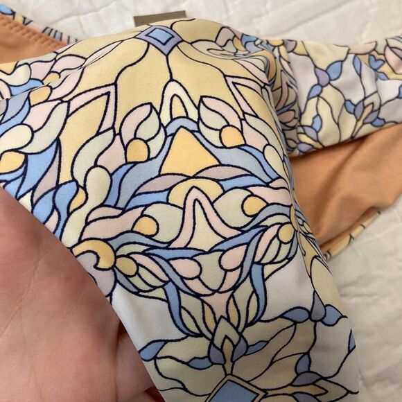 NWT J.Crew Active curved-waist cheeky bikini bottom in kaleidoscope print size S - Picture 9 of 9